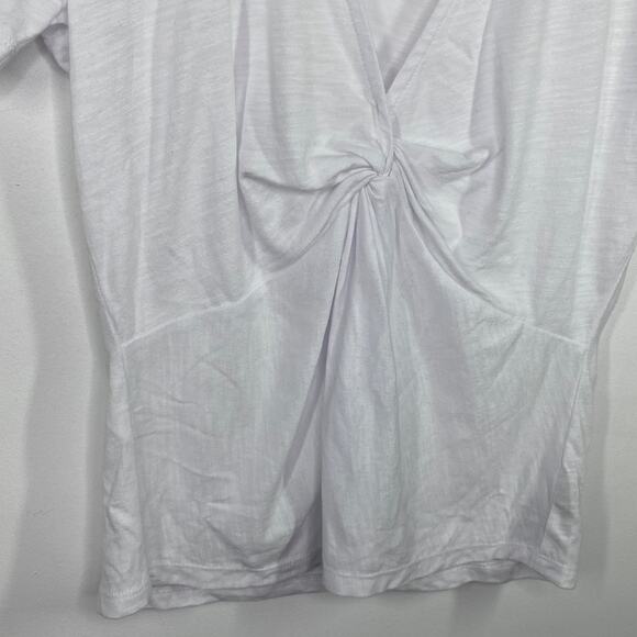 Sanctuary White Short Sleeve V-Neck Twist Front T-Shirt Women's Size Small NWOT - Picture 3 of 7